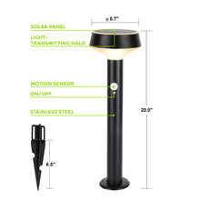 Load image into Gallery viewer, Glow Lighting Alluria Solar Bollard Motion Sensor LED 3000K IP44
